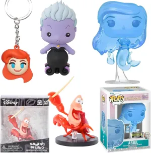 Ursula Villain Clip   Icon Hanger 4 Items Water Ariel Figure Little Mermaid Exclusive Disney Pop! Bundled with Sebastian Character Cartoon Mini Kiss The Girl splash   