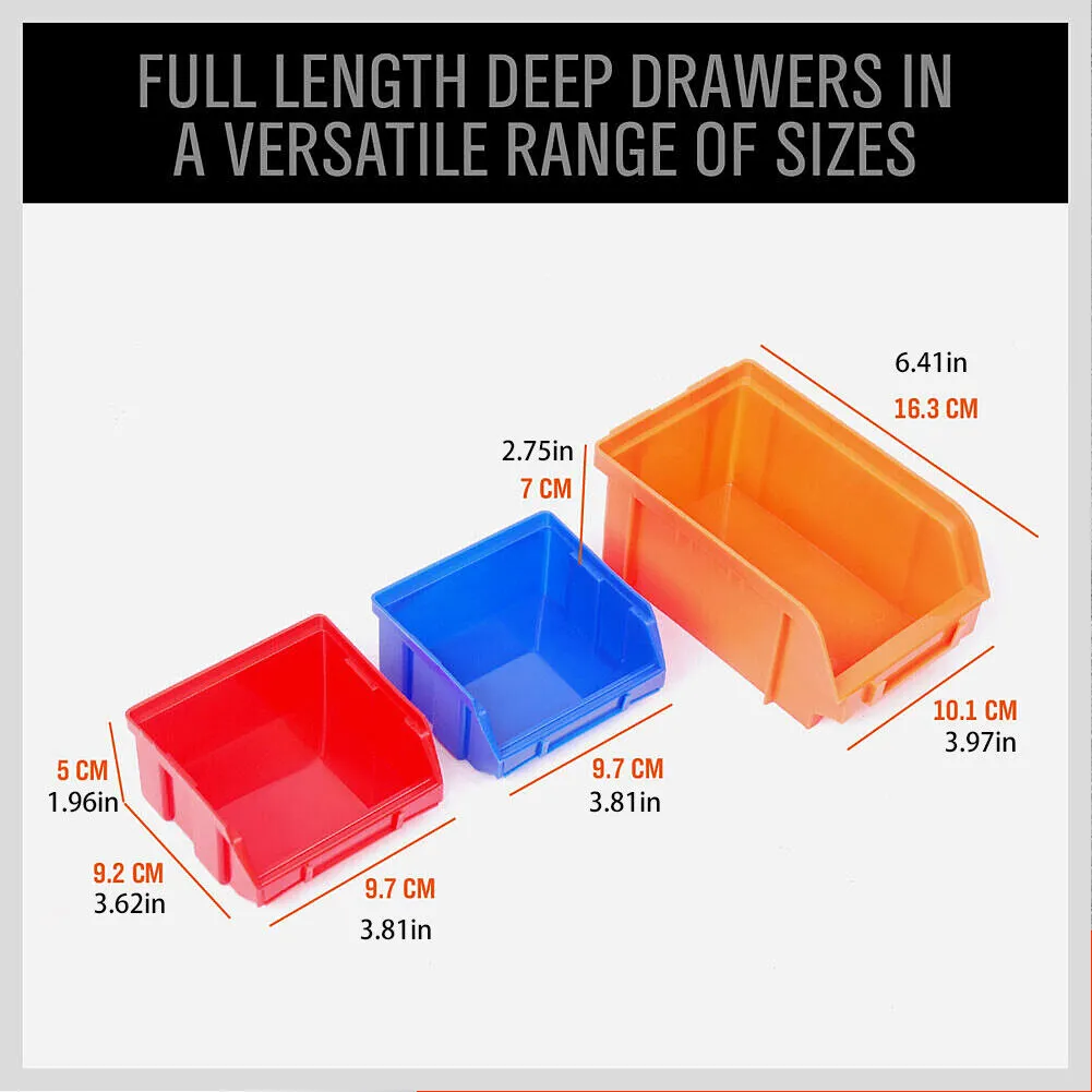 US Wall Mounted Storage Bins Container 30-Bin Rack Organizer Garage Tools Crafts