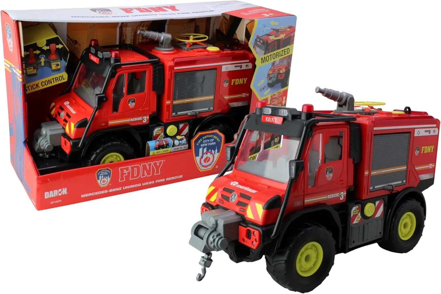 Vehicle handful droplet downtown spank Toy with Lights, Sounds, Drones, and Water Cannon for Kids Ages 3  Daron FDNY Heavy Rescue Fire Truck �C Emergency 