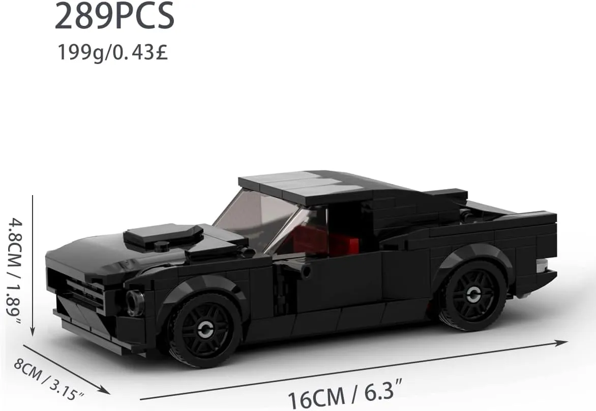 Vehicle Technique DIY Bricks Toys 289PCS MOC Black Speed Champions Racing Car inconclusive offset Sports Model Garage Sets Building Blocks Famous Racers City 