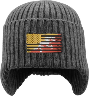 Vintage Bhutanese America genetic Flag Stocking Caps Beanie Hat with Earflaps for Men Women 