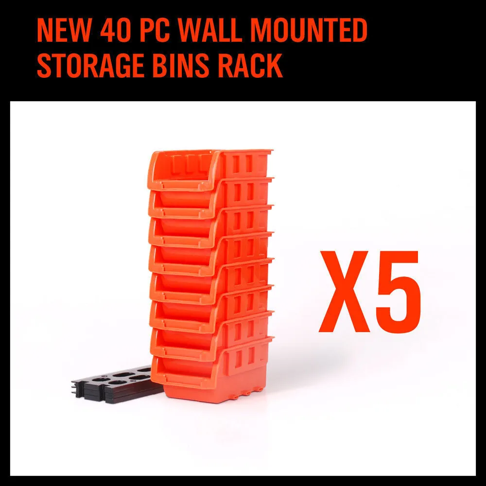 Wall Mounted Bins Rack | Versatile Parts Organiser & Tool Holder | 8 Tray Boxes with Mounting Board