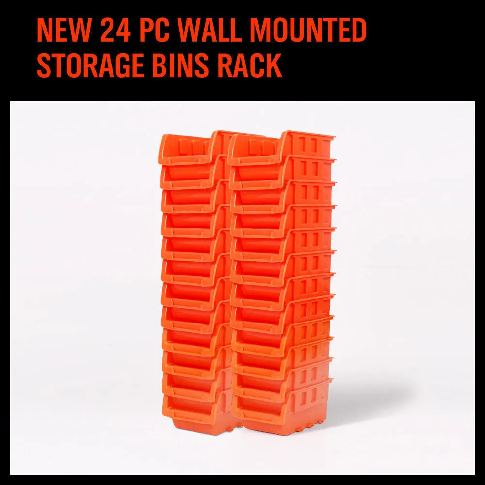 Wall Mounted Bins Rack | Versatile Parts Organiser & Tool Holder | 8 Tray Boxes with Mounting Board