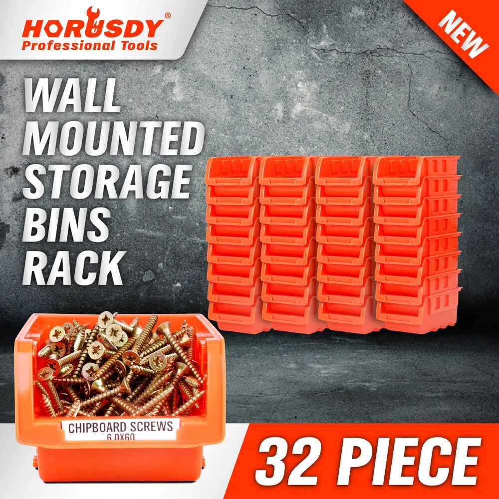 Wall Mounted Bins Rack | Versatile Parts Organiser & Tool Holder | 8 Tray Boxes with Mounting Board