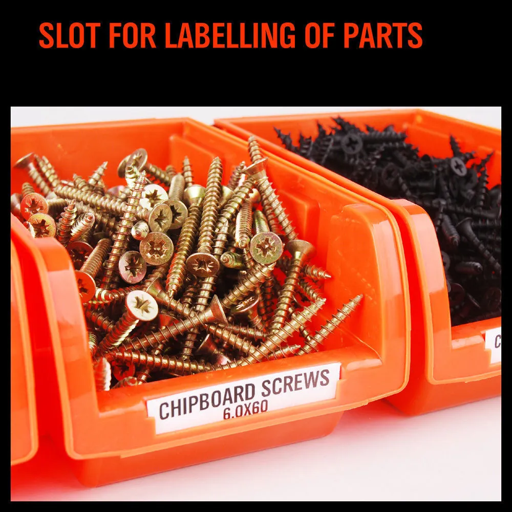 Wall Mounted Bins Rack | Versatile Parts Organiser & Tool Holder | 8 Tray Boxes with Mounting Board