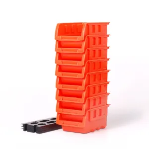 Wall Mounted Bins Rack | Versatile Parts Organiser & Tool Holder | 8 Tray Boxes with Mounting Board