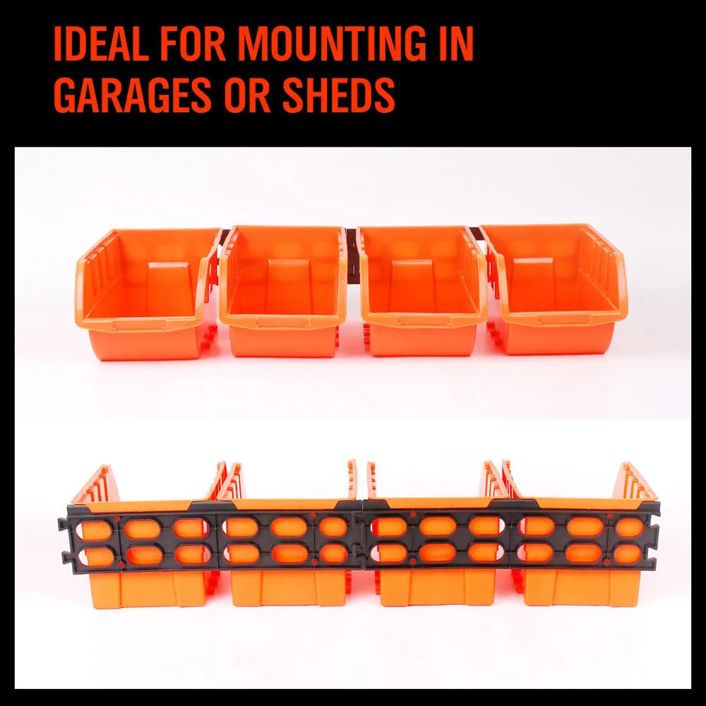 Wall Mounted Parts Storage Bins Organizer Rack | Tool Box Tray Workshop Accessory