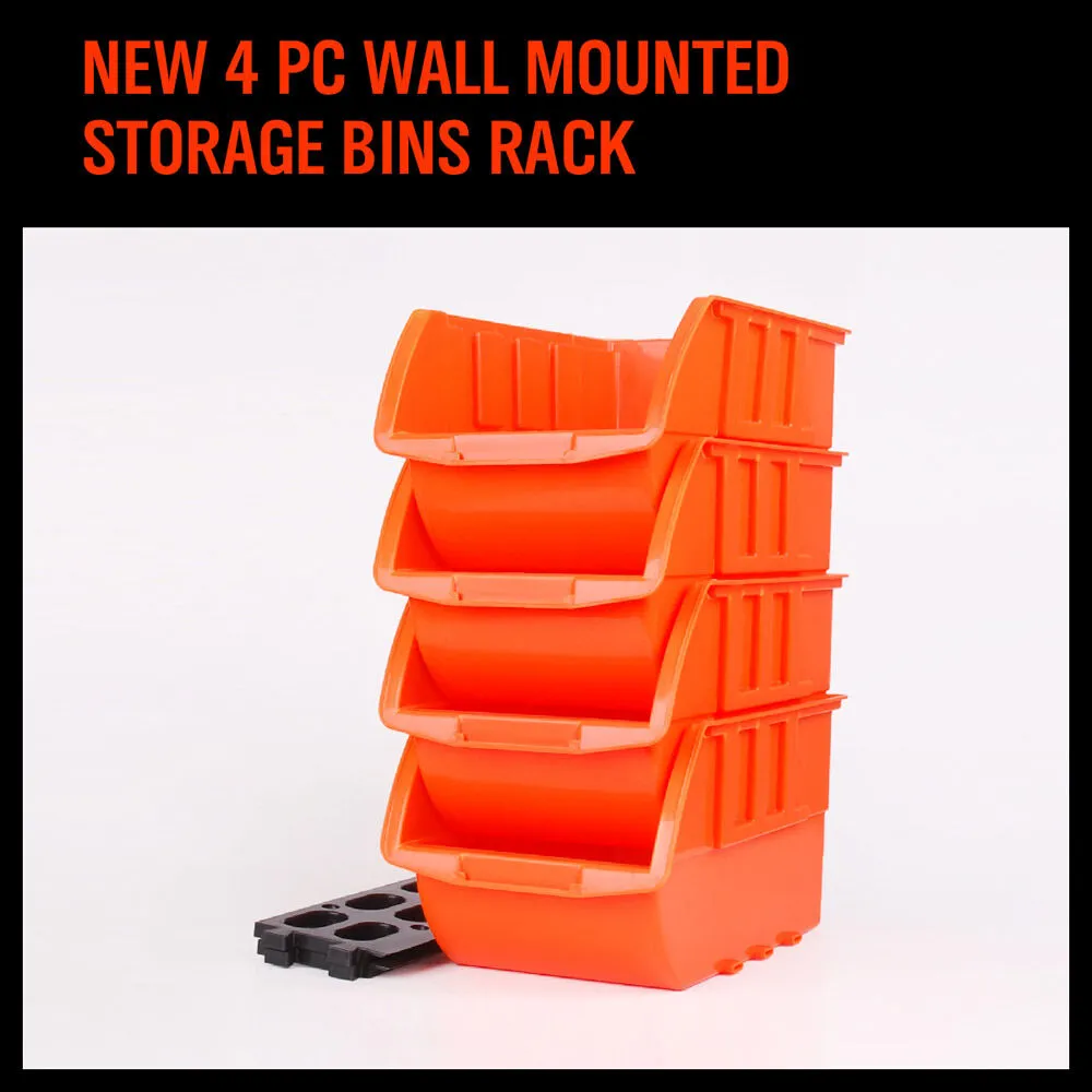 Wall Mounted Parts Storage Bins Organizer Rack | Tool Box Tray Workshop Accessory