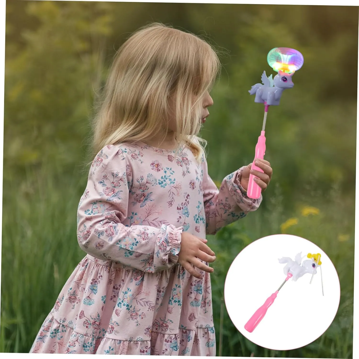 Wand for Parties Birthdays Cosplay and Dance honeybee Stick 2pcs Flashing Glowing Horse Windmill Rotating Light Up 