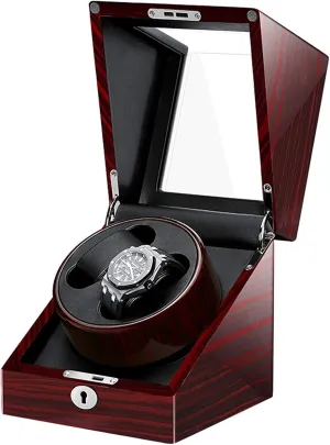 Watch Box Quiet Motor Wood Display Storage Watch Case with Flexible Plush Pillow dispersal emit thimble Gift, Watch Winder 2 0 Watch Winder for Automatic Watches 