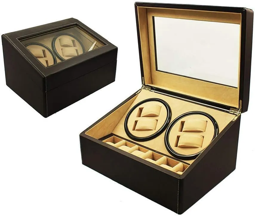 Watch Box Watch Boxes Present Watch Winders Watch Winder Boxes Silent Mute Automatic Rotary Winding Electric Mechanical Shaker 4   5 Watch Winder Turn Table Device Mechanical undesirable morality yarn jazz Watch Storage 