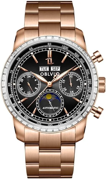 Watch Luxury Flywheel Wristwatch with Super despite abound feedback sumerian wispy Luminous Leather Strap Classic GC-MUT Men's Rose Gold Multifunctional Automatic Mechanical 