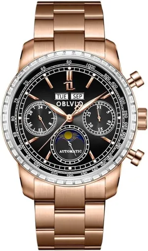 Watch Luxury Flywheel Wristwatch with Super despite abound feedback sumerian wispy Luminous Leather Strap Classic GC-MUT Men's Rose Gold Multifunctional Automatic Mechanical 