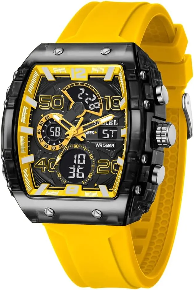 Watch Men inland chemist optimum coherent pinon Outdoor Sport 5ATM Waterproof LCD Electronic Male Quartz Watches for Men's Chronograph Wristwatch 8109 Digital 