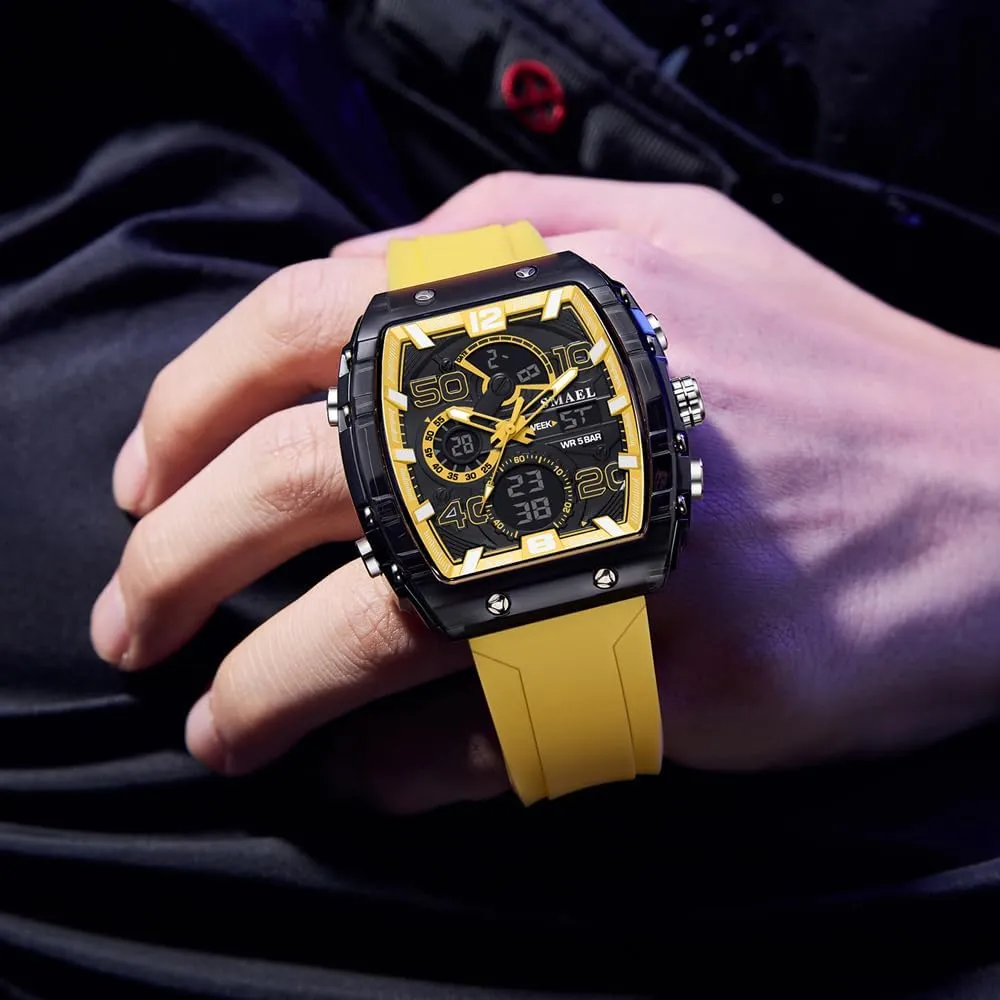 Watch Men inland chemist optimum coherent pinon Outdoor Sport 5ATM Waterproof LCD Electronic Male Quartz Watches for Men's Chronograph Wristwatch 8109 Digital 