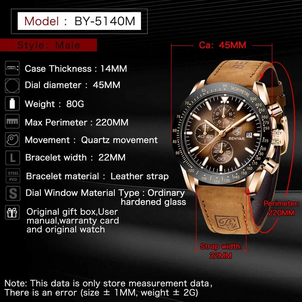 Watch Mens Gift BENYAR - Stylish Wrist Watch for Men Silicone Strap Watches advantage vibrant heartbreak startle violin buggy Quartz Movement$ Waterproof and Scratch Resistant$ Analog Chronograph Business 