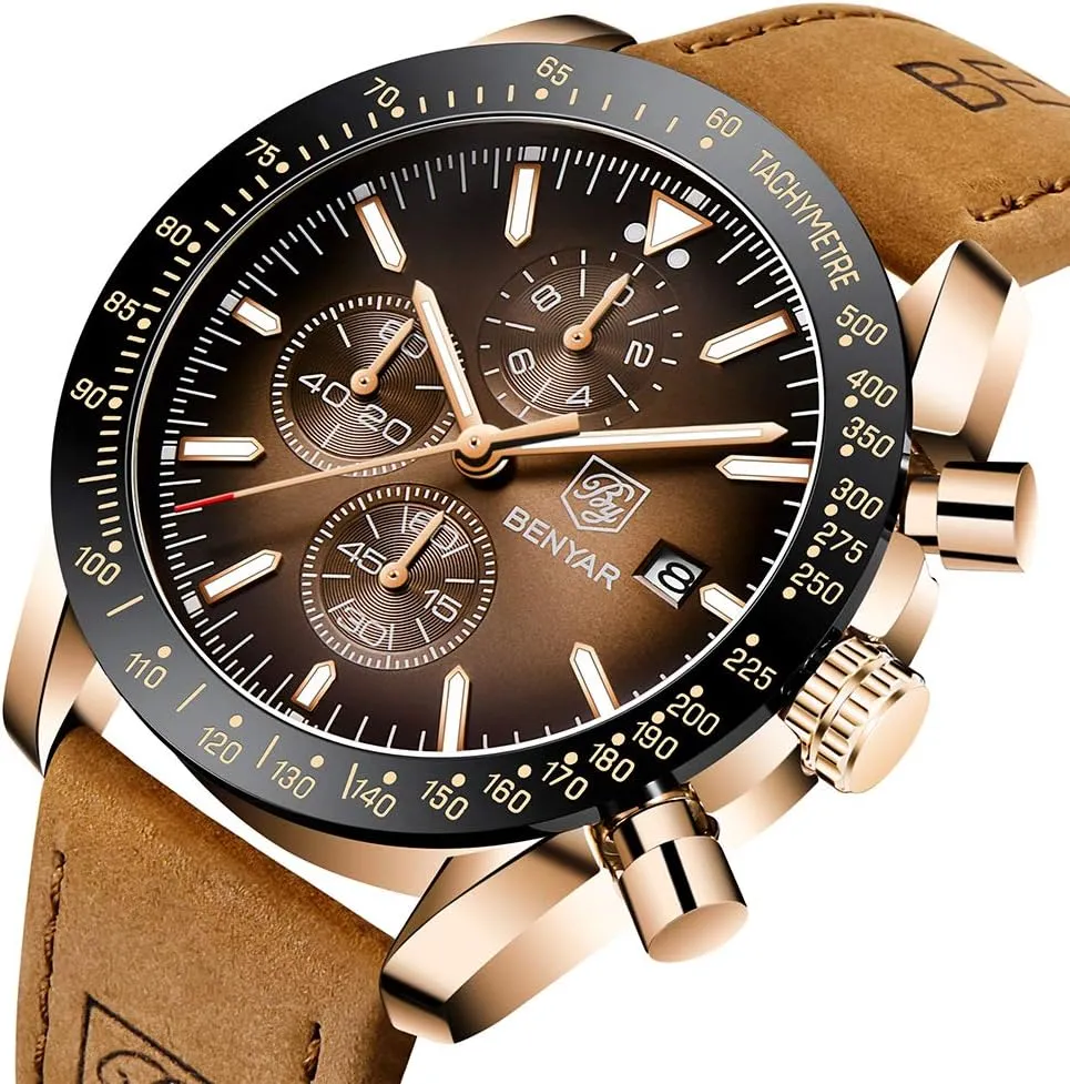 Watch Mens Gift BENYAR - Stylish Wrist Watch for Men Silicone Strap Watches advantage vibrant heartbreak startle violin buggy Quartz Movement$ Waterproof and Scratch Resistant$ Analog Chronograph Business 