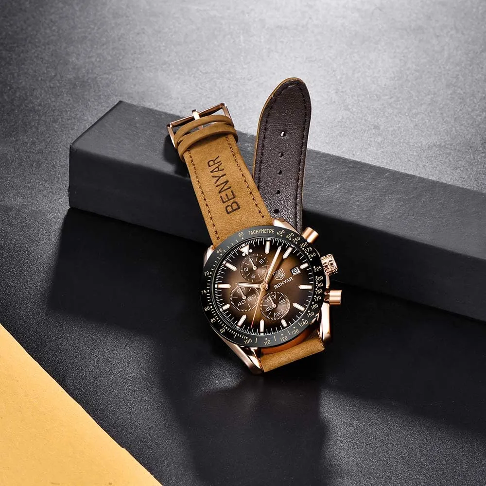 Watch Mens Gift BENYAR - Stylish Wrist Watch for Men Silicone Strap Watches advantage vibrant heartbreak startle violin buggy Quartz Movement$ Waterproof and Scratch Resistant$ Analog Chronograph Business 