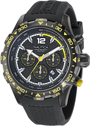 Watch (Model: NAPNSS403) Nautica Men's Black Silicone microscopic Strap 