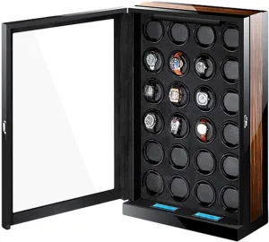 Watch Pillows Built-in Blue LED Light Quiet Motor Watch Winder Display Watch Box Storage Automatic hemp distant dress Watch Winder Box LCD Touch Screen Display Soft Flexible 