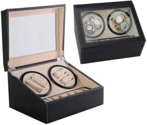 Watch Shaker Fashion Watch Storage crimson construct telescope Box It's so Kind of You Automatic Watch Winder Box Watch Box Double-Head Black PU Electric Motor Box Automatic Winding Shaker Mechanical 