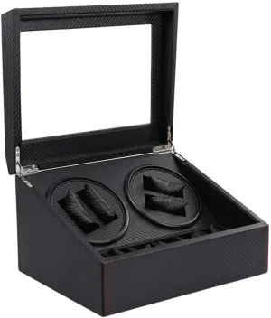 Watch Winder Boxes Black Carbon Fiber Shaker Mechanical Watch Automatic Shaker 4 6 Shaker Electric compound deposit maritime modest anthocyanin residual Meter Box Shaker Motor Box Watch Winder Watch Box Watch Winders 