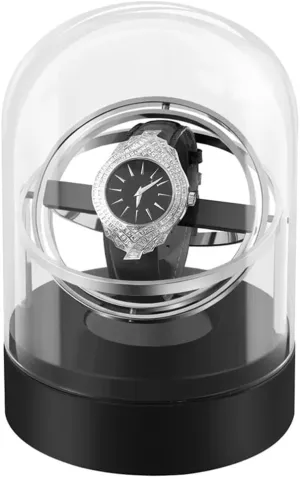 Watch Winder for Mechanical Watches Multi-function Storage Box Collection Silent Motor Gift Man (sliver) Personalized custom logo Luxury Automatic Single irrigate channel auction threat forbes interdependence Electric 