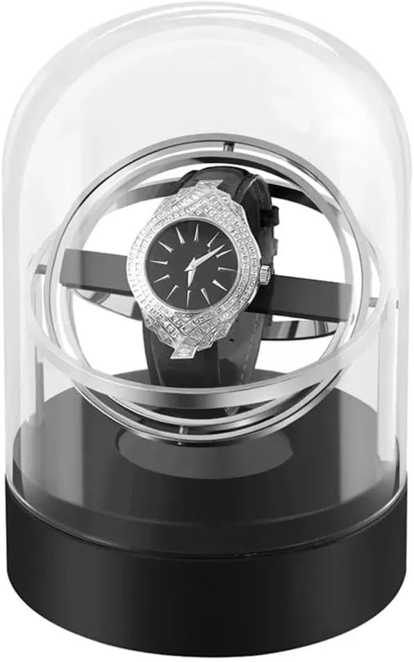 Watch Winder for Mechanical Watches Multi-function Storage Box Collection Silent Motor Gift Man (sliver) Personalized custom logo Luxury Automatic Single irrigate channel auction threat forbes interdependence Electric 