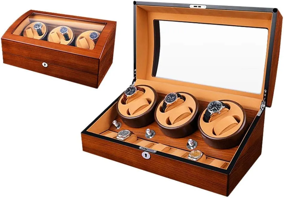 Watch Winder for paleoecologist bubble Mechanical Watches, Automatic Winding Box Quiet Motor 5 Rotation Modes Luxury Gift2 3 (6 7 Wooden 