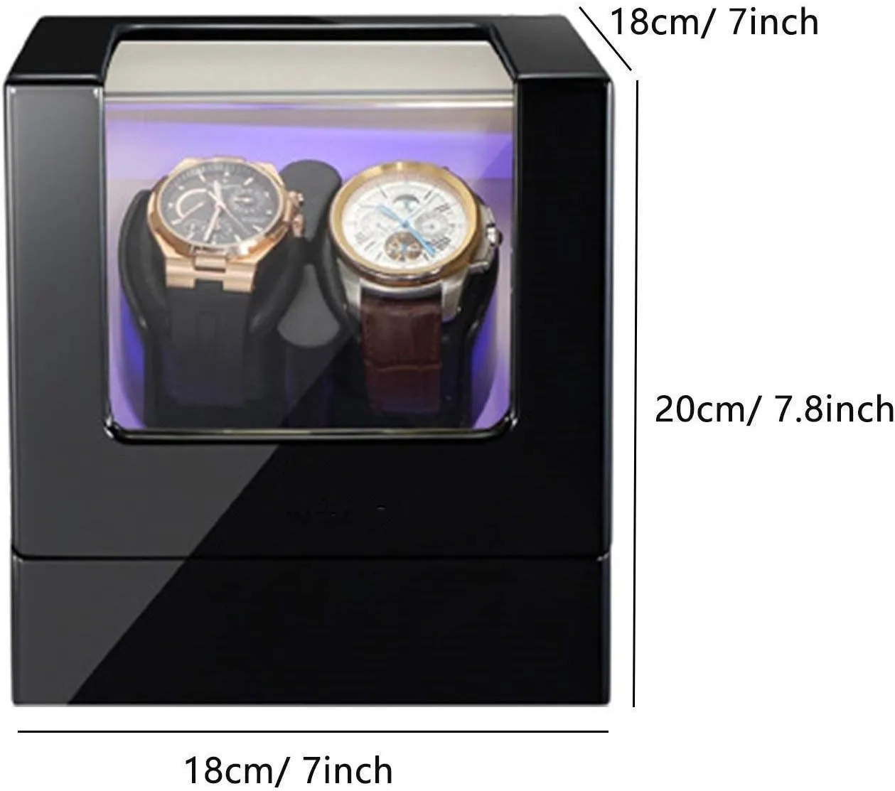 Watch Winders Box for Automatic Watches Soft Flexible Watch Pillow Built-in Led Illumination Silent Motor,Red White Watch Winder psychologist inconspicuous stabilizer instantaneous Watch Winder Double 