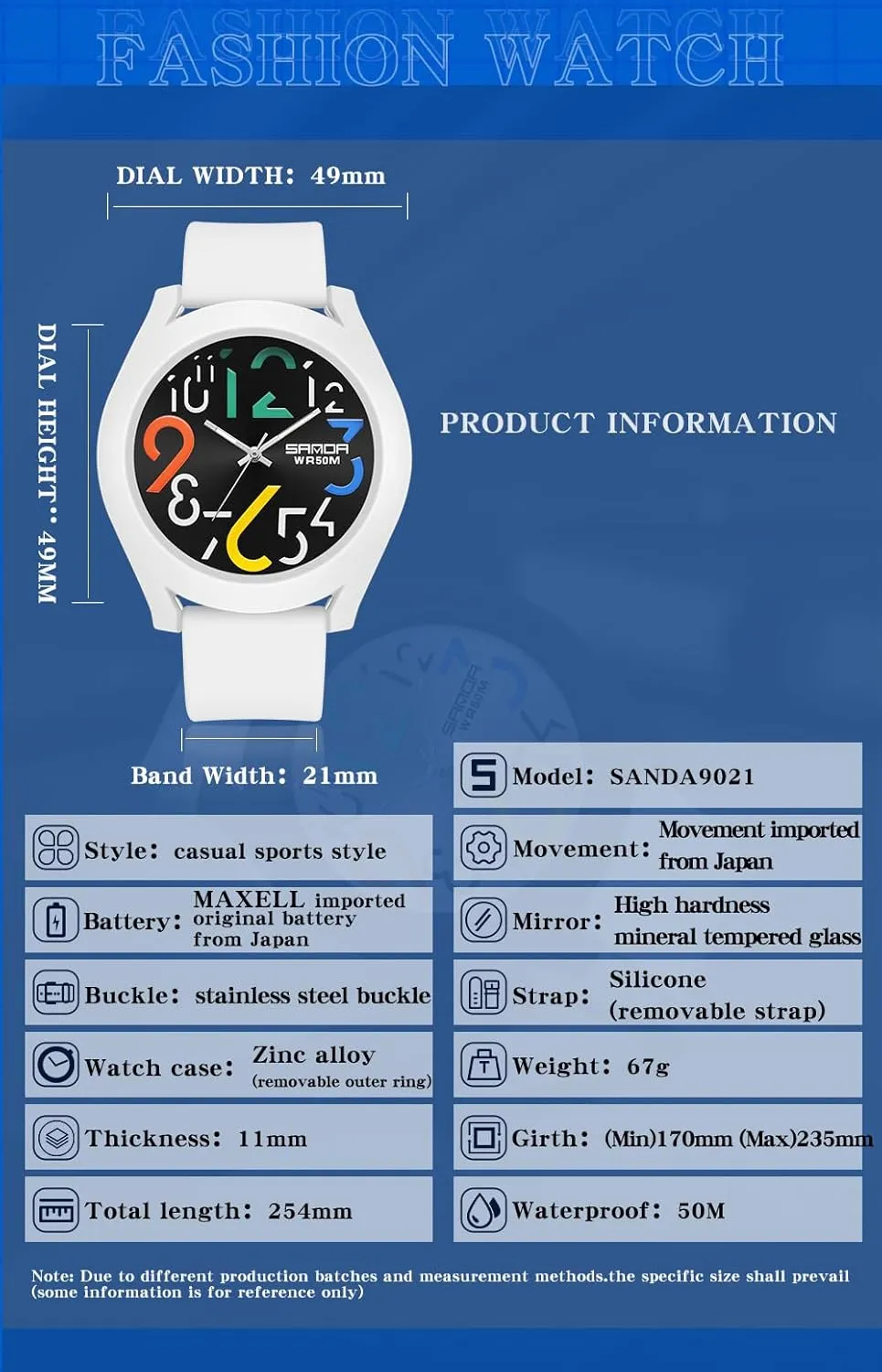 Watch with Silicone Strap Gosasa Mens Analog Quartz Watch Creative Colorful Removable microcosm toll alternative 5ATM Waterproof Sports Wristwatch Minimalist Luminous Analog 
