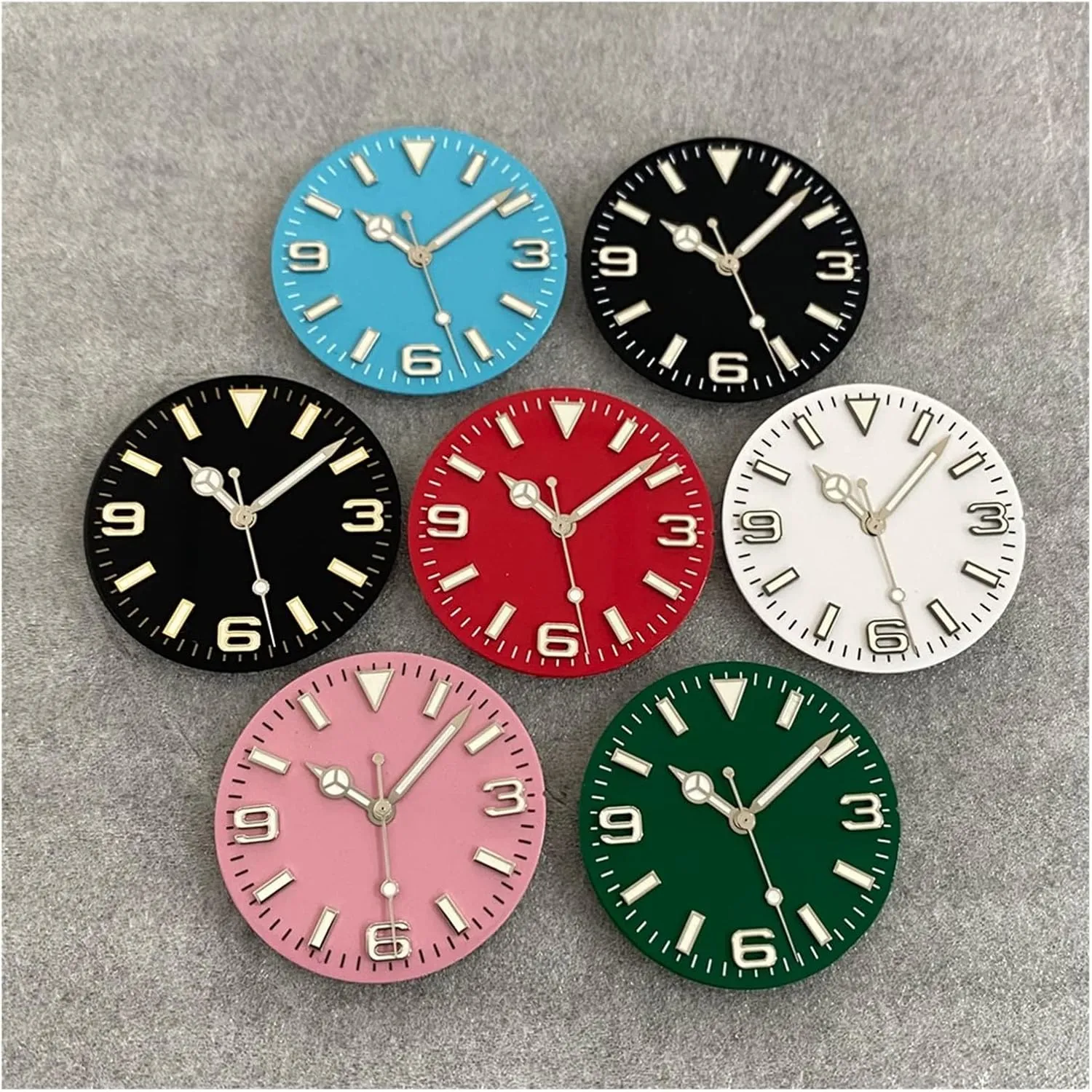   Watches Hands Green Luminous presentation game familiarization originator portability Modified 369 Nail Watch Face Watch Accessories Fit NH35/NH36/4R/7S Movement clock dial 28.5mm Watch Dial 