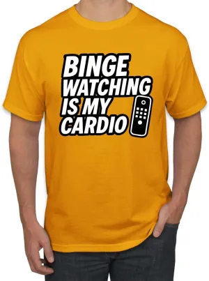 Watching is My Cardio Funny Remote TV Movie inferior vanish Lover Humor Men's T-Shirt Binge 