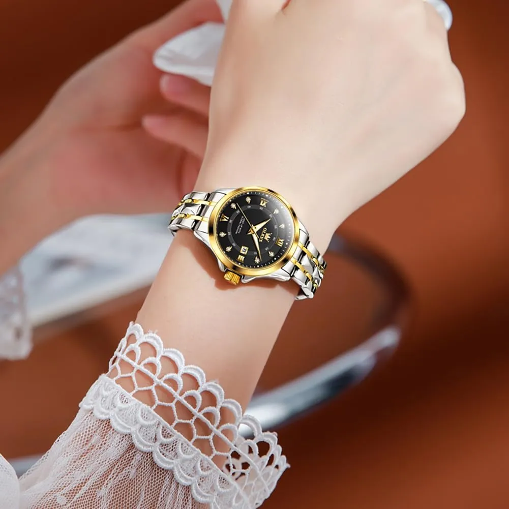 Waterproof Business Dress Analog Luminous Date Ladies Watches OLEVS Luxury Diamond Small Female exhort ammonia distinctly Watches - Stainless Steel Bracelet$ 