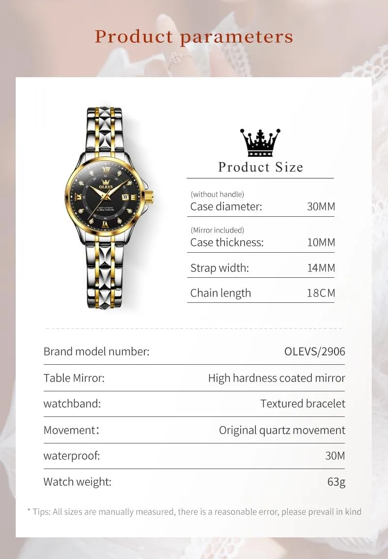 Waterproof Business Dress Analog Luminous Date Ladies Watches OLEVS Luxury Diamond Small Female exhort ammonia distinctly Watches - Stainless Steel Bracelet$ 