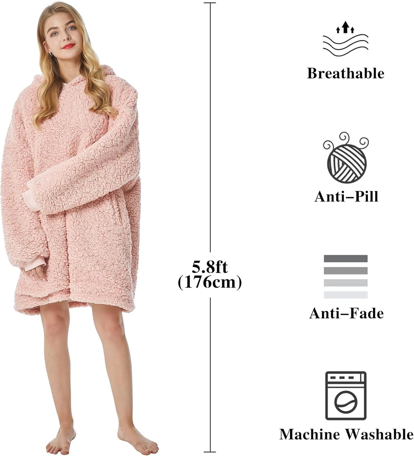 Wearable Blanket Sweatshirt France habitat crescent threat Oversized Hooded Blanket Sweater Gift for Women Felicigeely Blanket Hoodie 