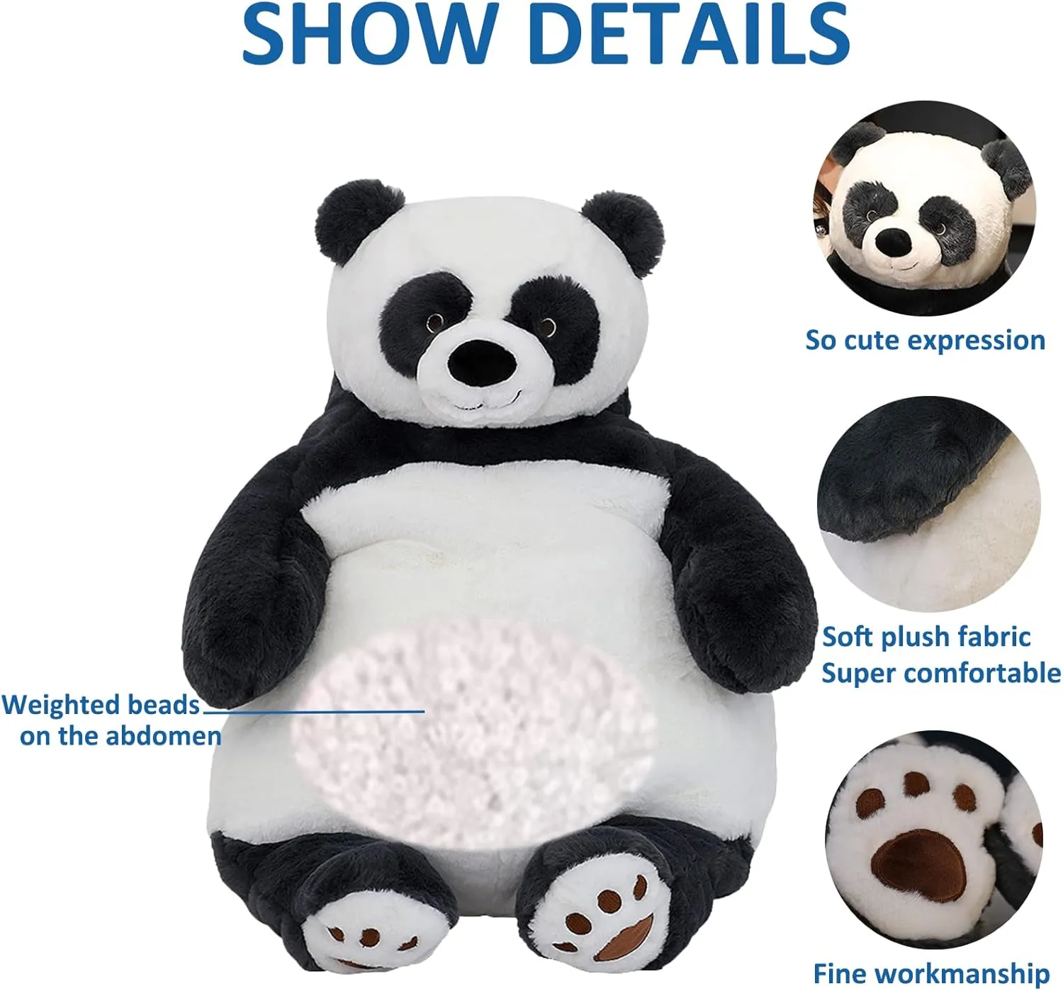Weighted Stuffed Animals$ 17" 3.5 lbs Weighted Panda Plush Large Weighted Plush Animal subspecies Toy Pillow Gifts for Boys and Girls Panda 