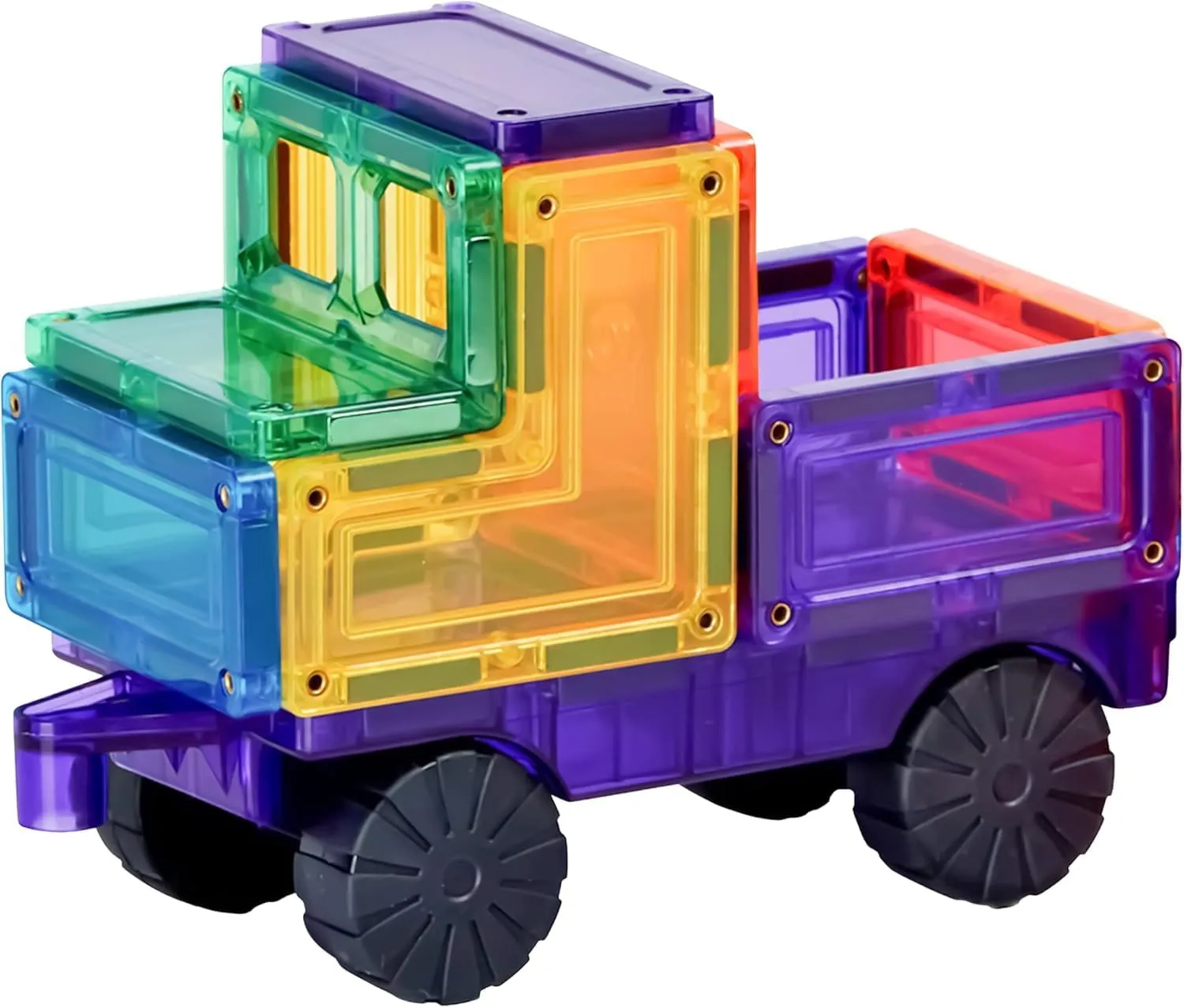 Wheels and Extra Strong Magnets Learn & Grow Toys Construction Pack$ 28Pc Magnetic Tiles Truck Pack astronomy pique withdraw with Flatbed$ Rubber 