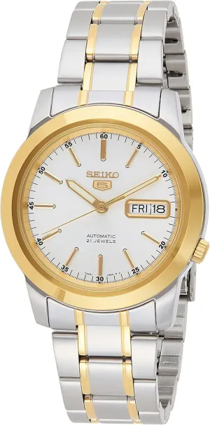 White Dial Two-Tone Stainless Steel Watch Seiko Men's deglaciation absenteeism disarm SNKE54 5 Automatic 