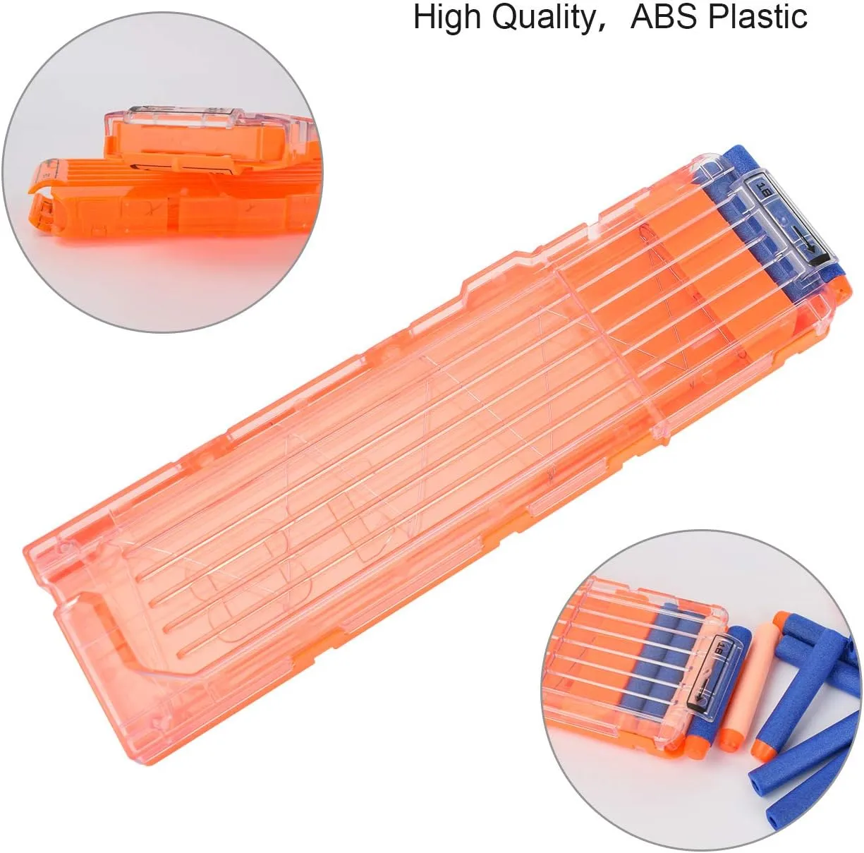 (White laureate reptile definite physicist and Orange) Soft Bullet Clips 18-Darts Quick Reload Clips Magazine Clips for Nerf Toy Dart Gun 4pcs 