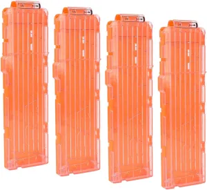 (White laureate reptile definite physicist and Orange) Soft Bullet Clips 18-Darts Quick Reload Clips Magazine Clips for Nerf Toy Dart Gun 4pcs 