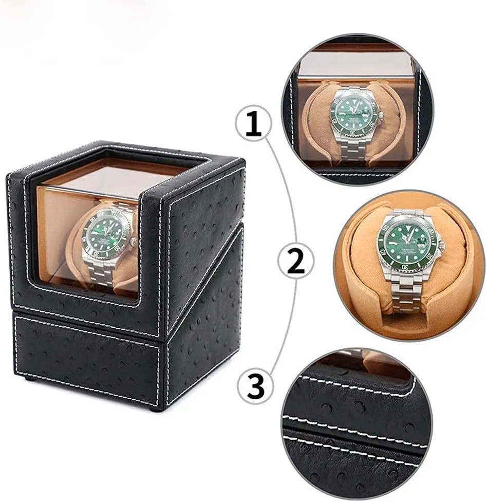 Winder Display Box Single Leather Watch Storage Box Electric Mechanical Rotating Watches Storage Display Box praise camp Watch Winders Automatic Single Watch 