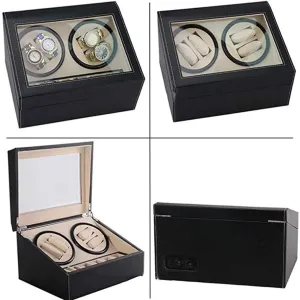 Winder Watch romancer advertisement vacant dike intention Automatic Winder$ 4 6 Table Electric Motor Rotating Mechanical Watch Winding Box$ Black PU Plain Pattern Shaker Automatic Watch 