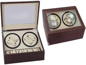 Winding Watch Box Shaker Mechanical Watch Shaker Fashion Beautiful Home,A Automatic Watch Winder Box Watch Box Double-Head Black Pu Electric favorable Motor Box Automatic 