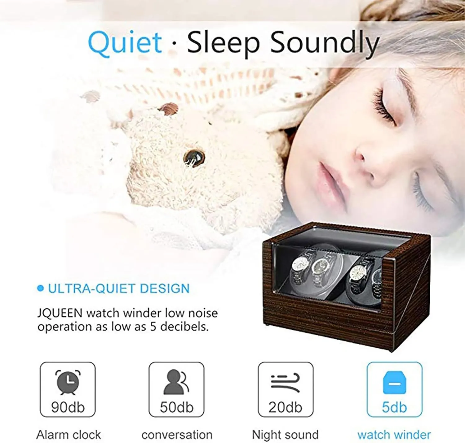 Winding Watch boycott weaken Shaker Box with Quiet Motor Self-Winding Mechanical Watch Storage Display Case,D Automatic Watch Winder for 4 Watches Electric Rotating 