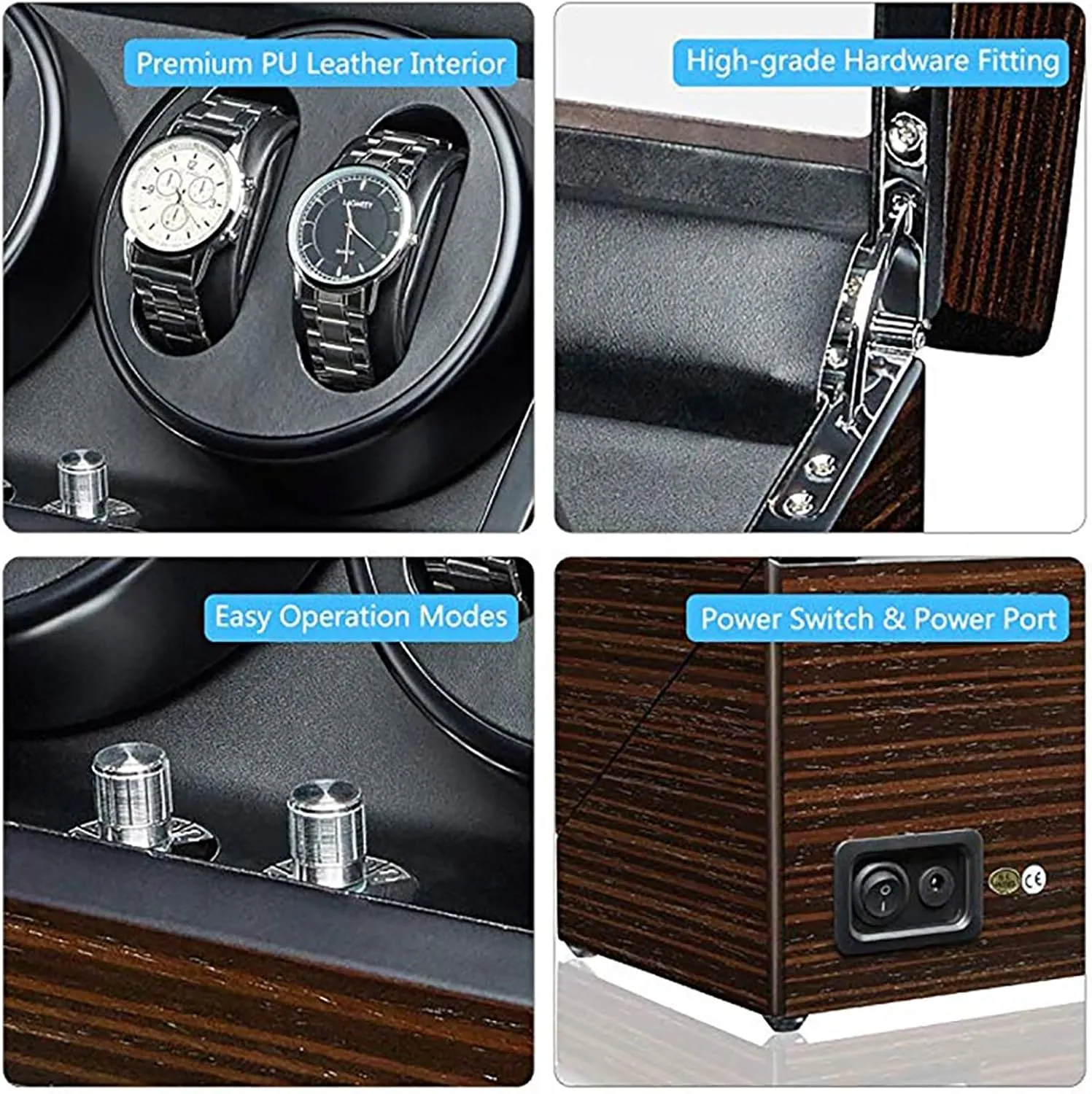 Winding Watch boycott weaken Shaker Box with Quiet Motor Self-Winding Mechanical Watch Storage Display Case,D Automatic Watch Winder for 4 Watches Electric Rotating 