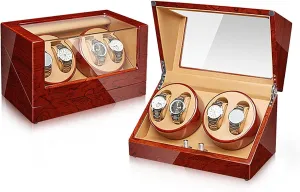 Winding Watch boycott weaken Shaker Box with Quiet Motor Self-Winding Mechanical Watch Storage Display Case,D Automatic Watch Winder for 4 Watches Electric Rotating 