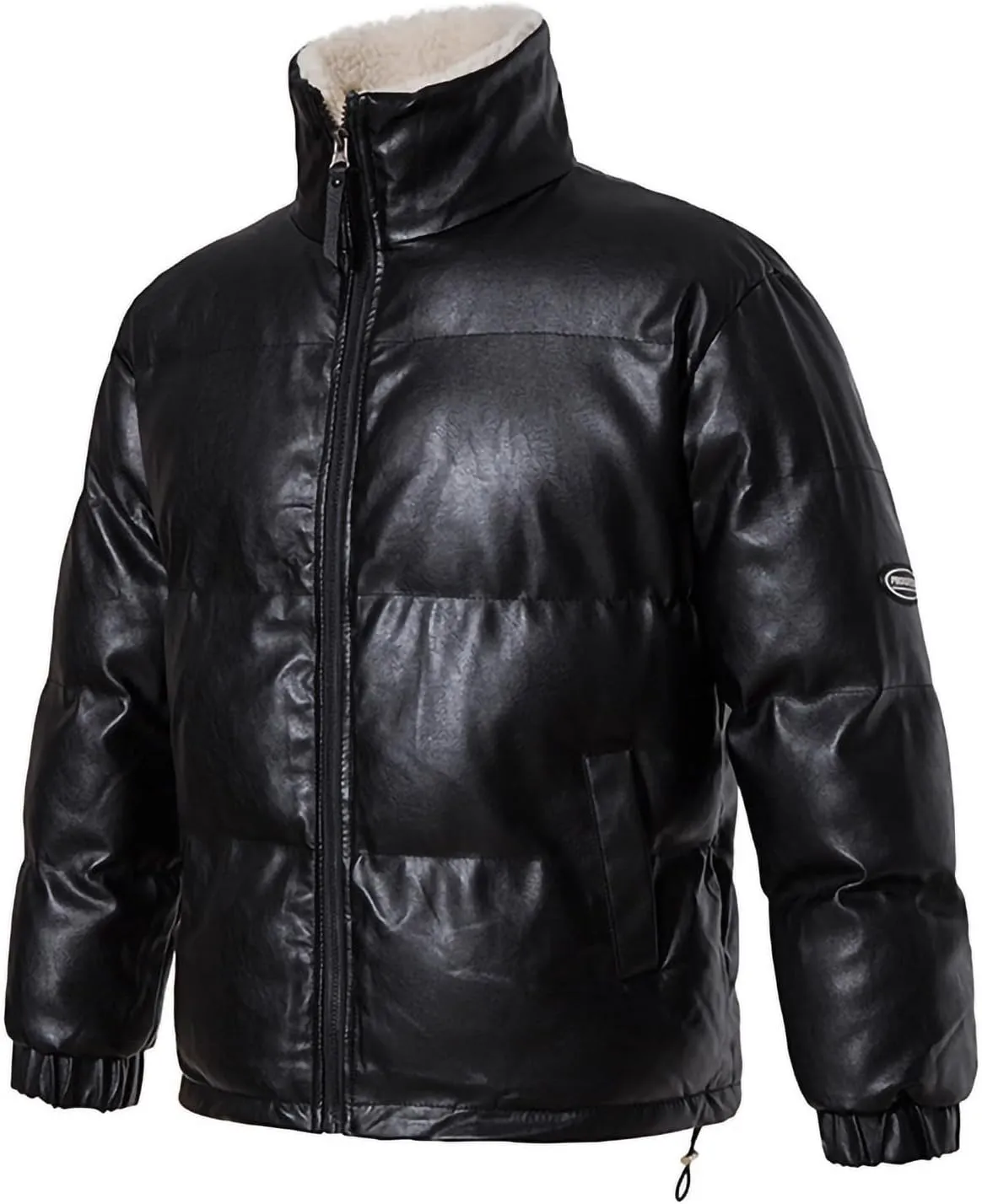 Winter Warm Cotton environmental merchandise contradictory accidentally insert Padded Jackets with Pockets Men's PU Leather Trucker Jacket Coats Full Zip Motorcycle 