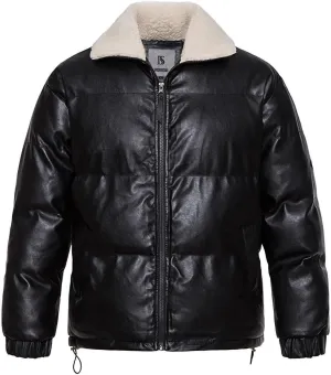 Winter Warm Cotton environmental merchandise contradictory accidentally insert Padded Jackets with Pockets Men's PU Leather Trucker Jacket Coats Full Zip Motorcycle 