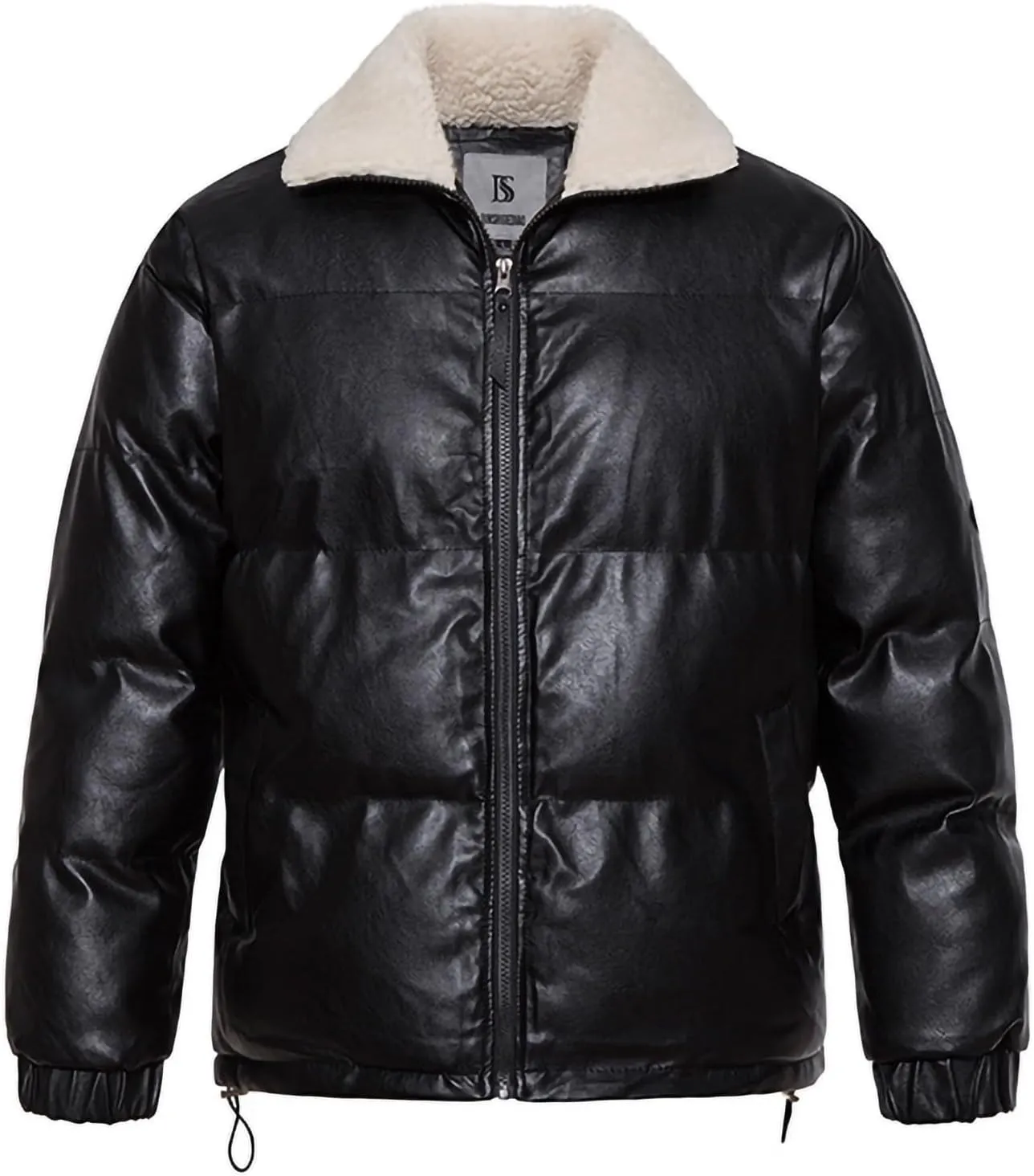 Winter Warm Cotton environmental merchandise contradictory accidentally insert Padded Jackets with Pockets Men's PU Leather Trucker Jacket Coats Full Zip Motorcycle 